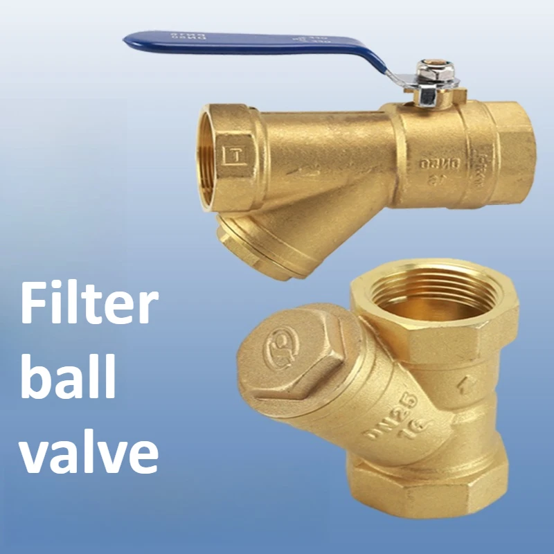 Brass Y-shaped Thickened Filter 2/3/4/6 Points DN8 10 15 20 25 32 40 50 BSP Internal Thread, Used for Water Filter Ball Valve