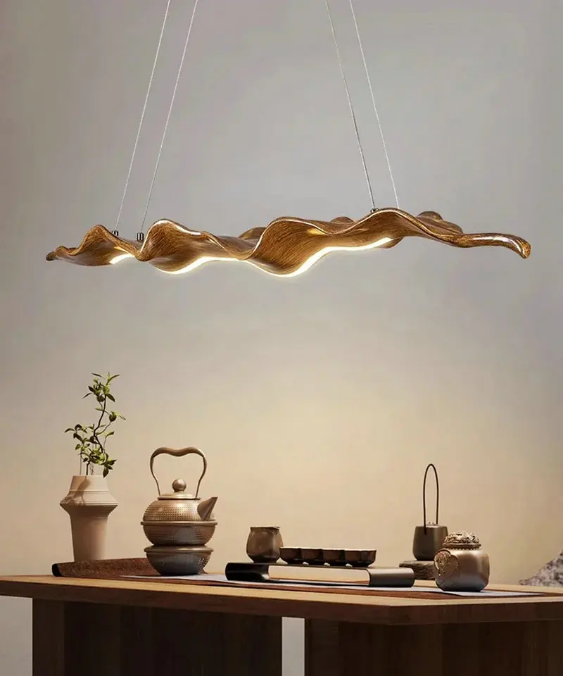 

Retro style resin leaf pendant light, suitable for LED pendant lights in tea rooms, restaurants, and hotels GN243TB