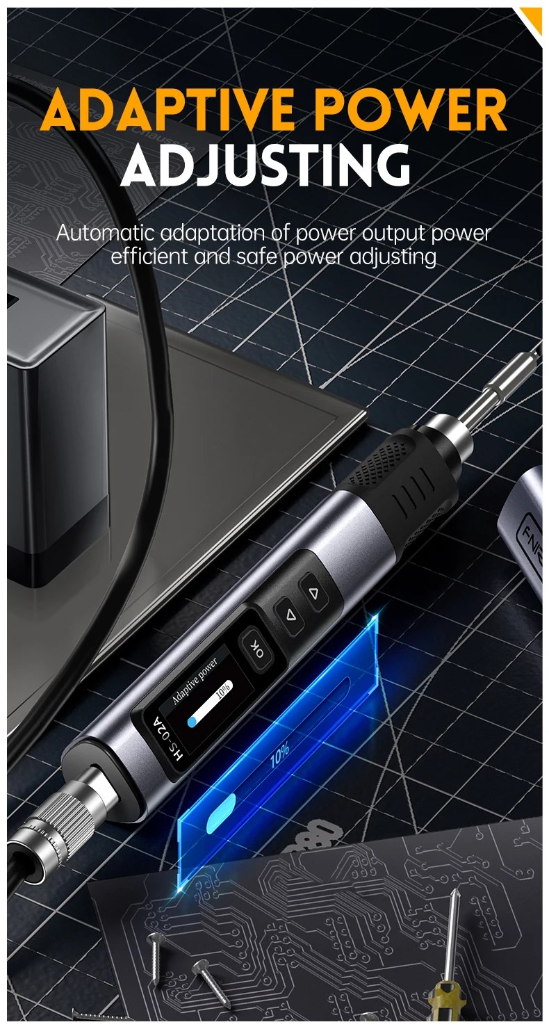 FNIRSI HS-02 Smart Electric Soldering Iron PD 100W Adjustable Constant Temperature Fast Heat Portable Soldering Iron Station Kit