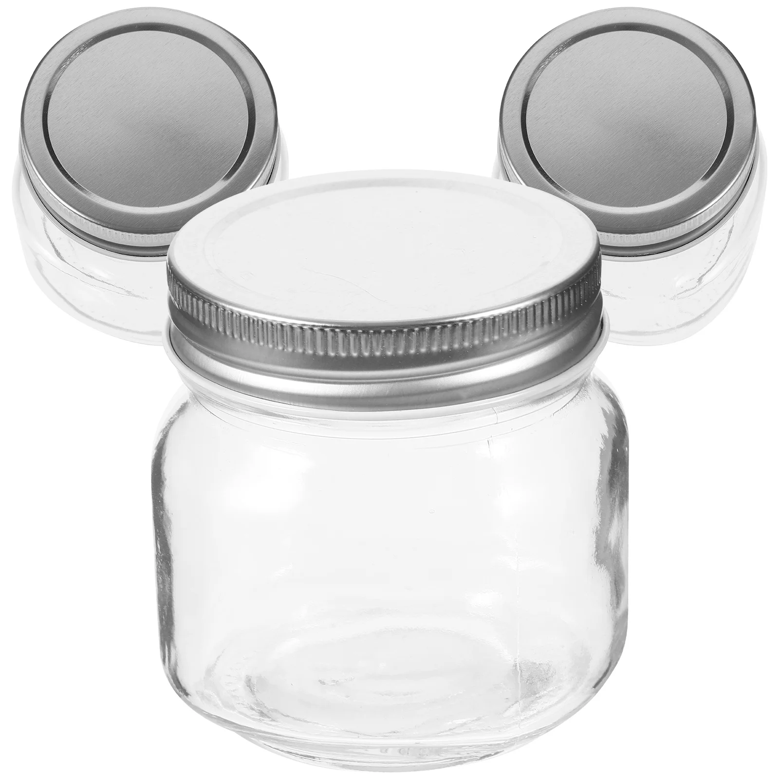 

3Pcs Glass Jam Jars Clear Sealed Airtight Lid for Honey Syrup Food Storage Containers Small Jar with Lid Mini Jar