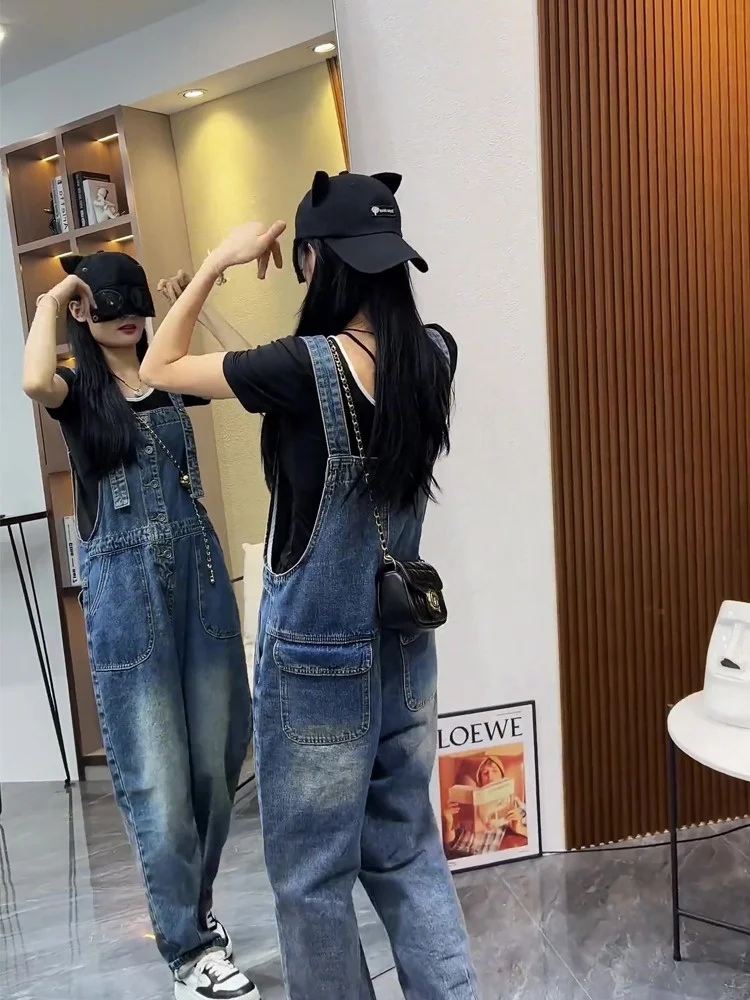 กางเกงยีนส์เอวสูงทรงหลวมขาบานสไตล์วินเทจสำหรับผู้หญิง ดีไซน์ย้อนยุคแฟชั่นฤดูใบไม้ผลิและฤดูร้อน สไตล์ลำลอง