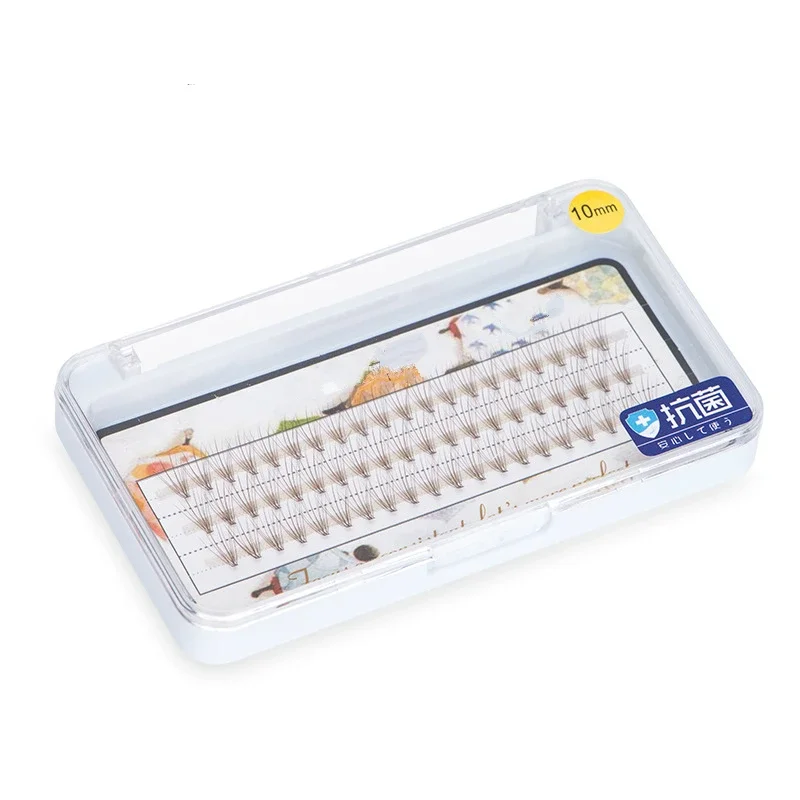 60 PCS/Set Colorful Soft Individual False Eyelash Cluster Faux Lashes Extension Brown Natural Eyelash 8mm/10mm/12mm