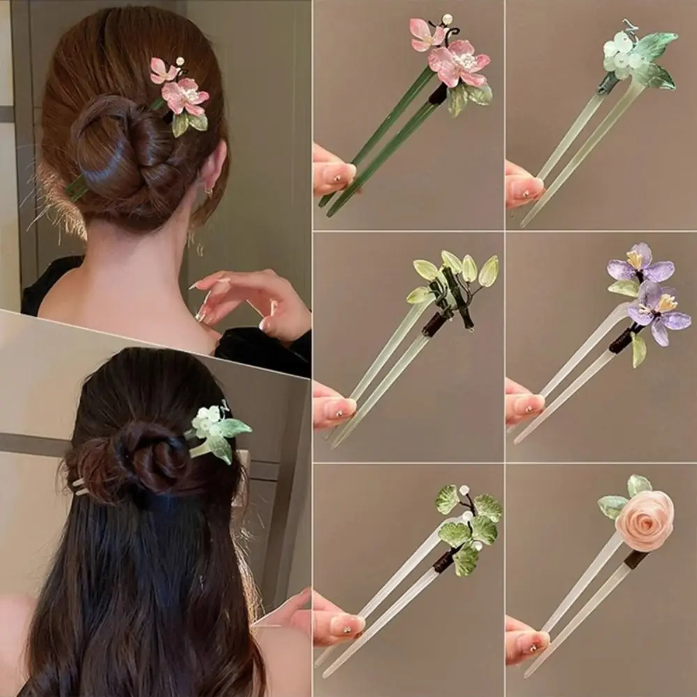 

Elegant Acrylic Hair Fork U-Shaped Geometric Design Hair Sticks Headwear Hair Bun Women Girls