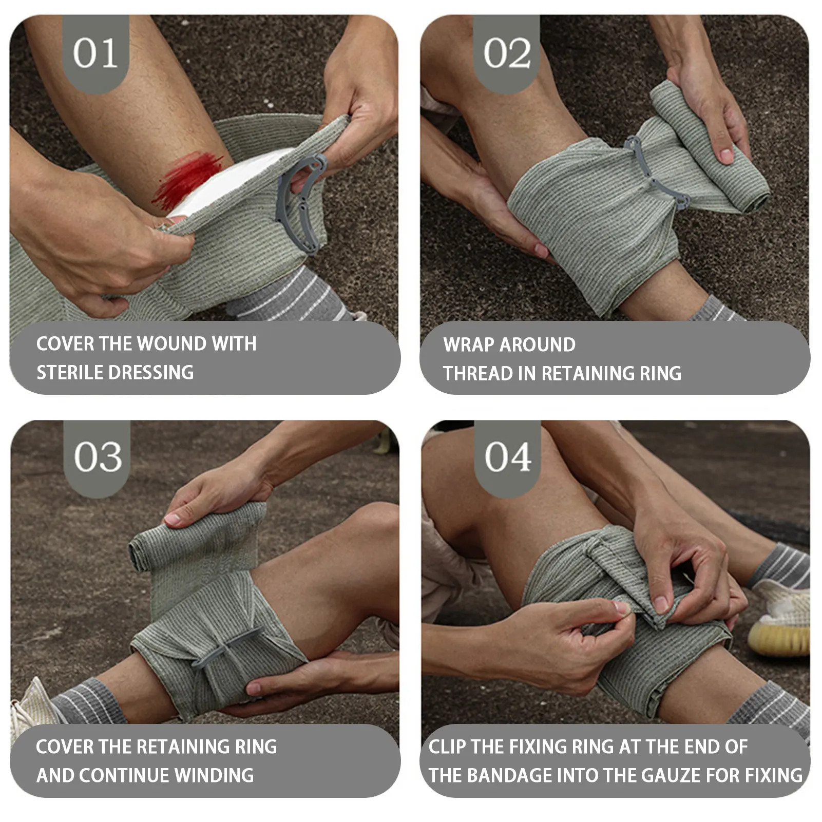 Emergency Hemostatic Bandages Israeli Bandage Injuries Trauma Solider Training Compression Stop Bleeding Bandage Isreal Bandage