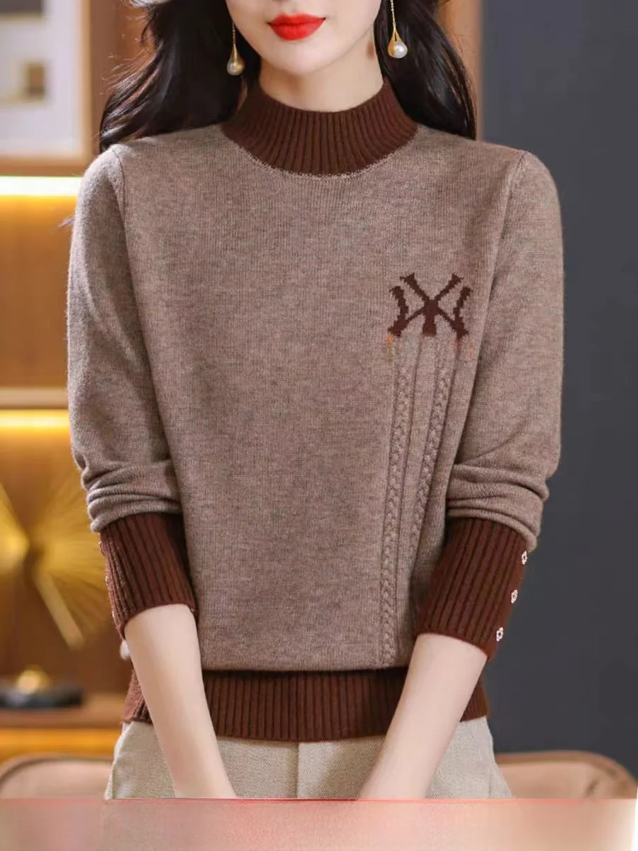 

Женский свитер camere с высоким воротником, свободный крой, осень-зима, новый теплый теплый топ Properties Long Sve Top