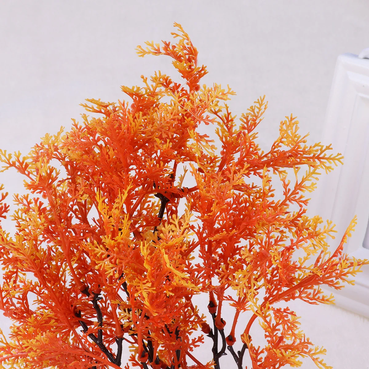 

Simulation Tree Set Aquarium Decor Fish Tank Plant Orange Artifical Ornament Safe Durable Plastic Salt Fresh Water Weighted Base
