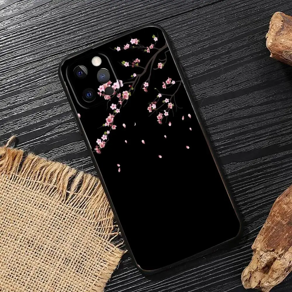 

Japanese cherry blossom pattern phone case suitable for iPhone 16 17 15 14 13 12 11 Pro/Max/Plus all inclusive matte soft case