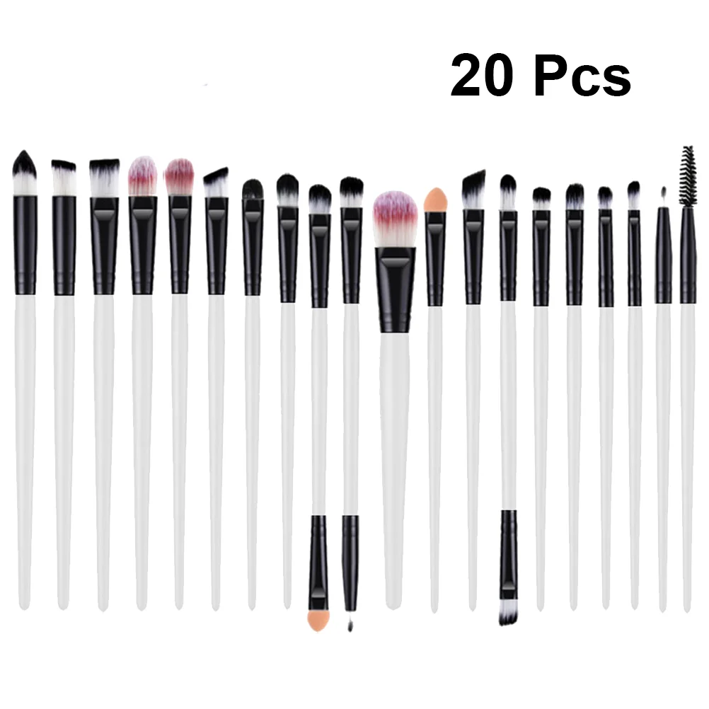 20 PCS Pincel para sombra de ojos Accesorios de maquillaje Pinceles portátiles Kit de sombra de ojos delineador de ojos