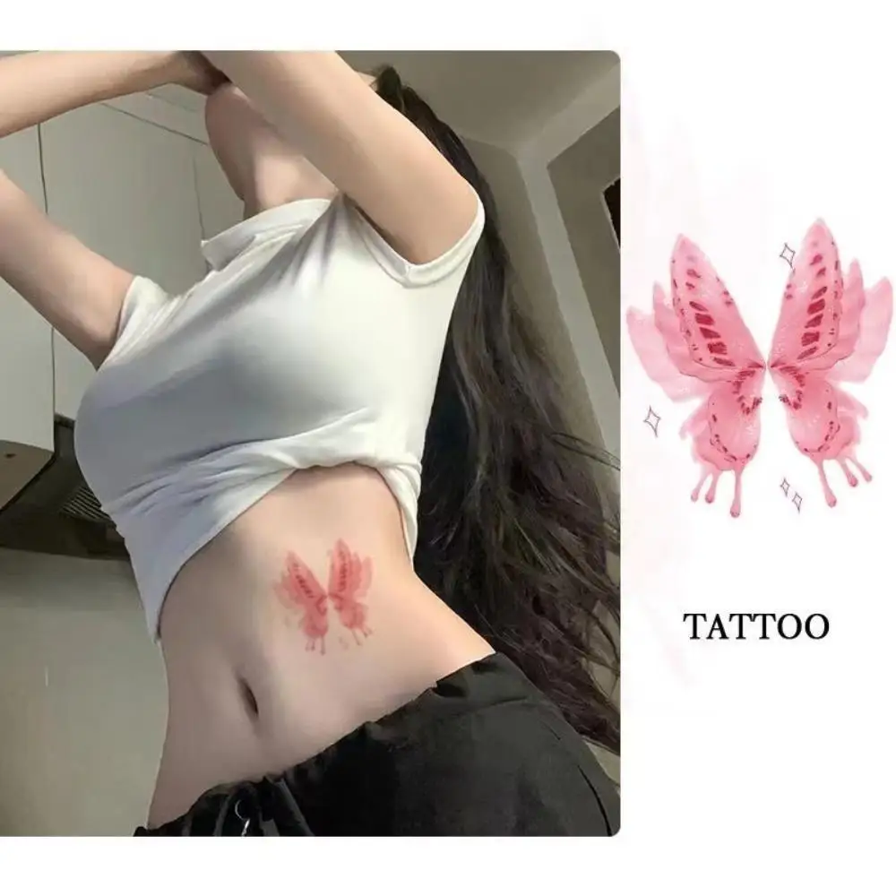 Butterfly Tattoo Sticker Waterproof Cute Dopamine Color Matching Tattoo Sticker Durable Anti Sweat Simulation Sticker INS Style