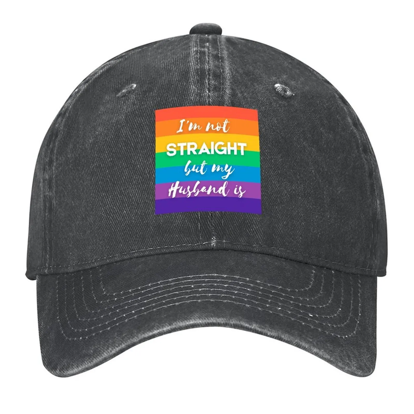 

I'm Not Straight, But My Husband Is Baseball Cap sun caps hats for men summer hat Trucker Cap Hats Man Women's
