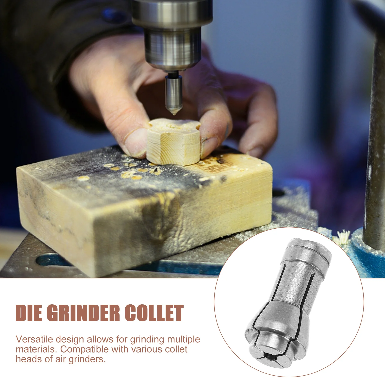 หัวจับดอกสว่านแบบลม 1 ชุด ทนทาน สำหรับงานโลหะ ไม้ พลาสติก พร้อมอะแดปเตอร์ยึดเครื่องมือโรตารี่ หัวจับทองเหลือง