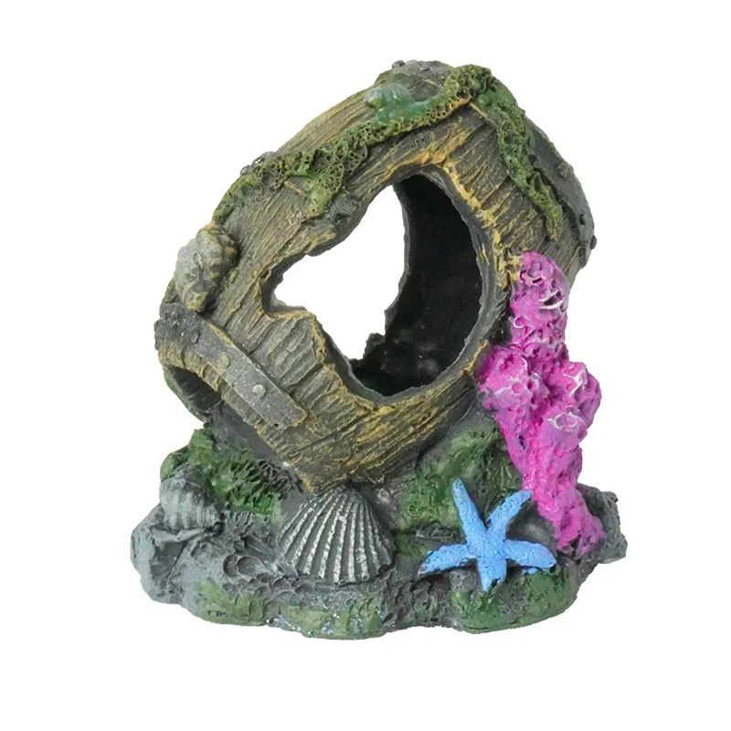 

Broken Wine Barrel Shaped PVC Decoration Fish Tank Aquarium Shelter Ornament