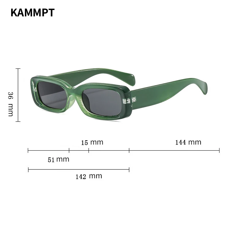 KAMMPT Retro Rectangle Pink Shades Fashion Brand Design Women Sunglasses Candy Color Beach Driving Sun Glasses for Ladies