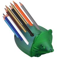 Pen Storage Container Animal-themed Desk Accessories Cute Hedgehog Desk Organizer Set Plastic Wooden Pen Holders for Home Office