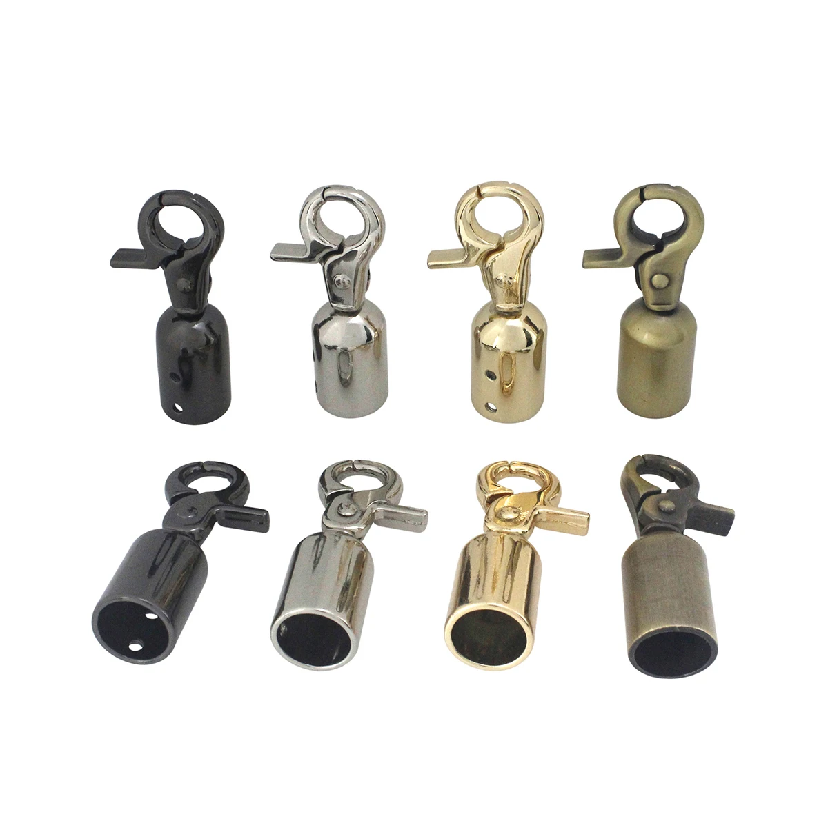 1piece Metal Chain Leather Cord Crimps End Tip Caps Connectors Snap Hook Trigger Clasps Clips for Leather Craft Bag Strap Belt