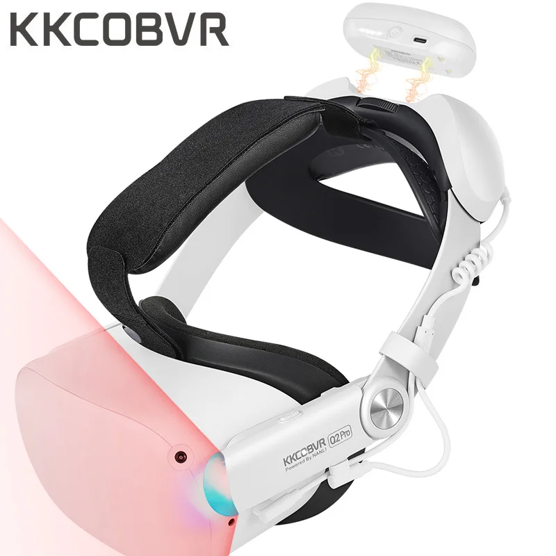 KKCOBVR Q2 Pro Battery Head Strap Built-in IR Light for Oculus Quest 2 Replacement Halo Strap 10000mAh Magnetic Battery Pack