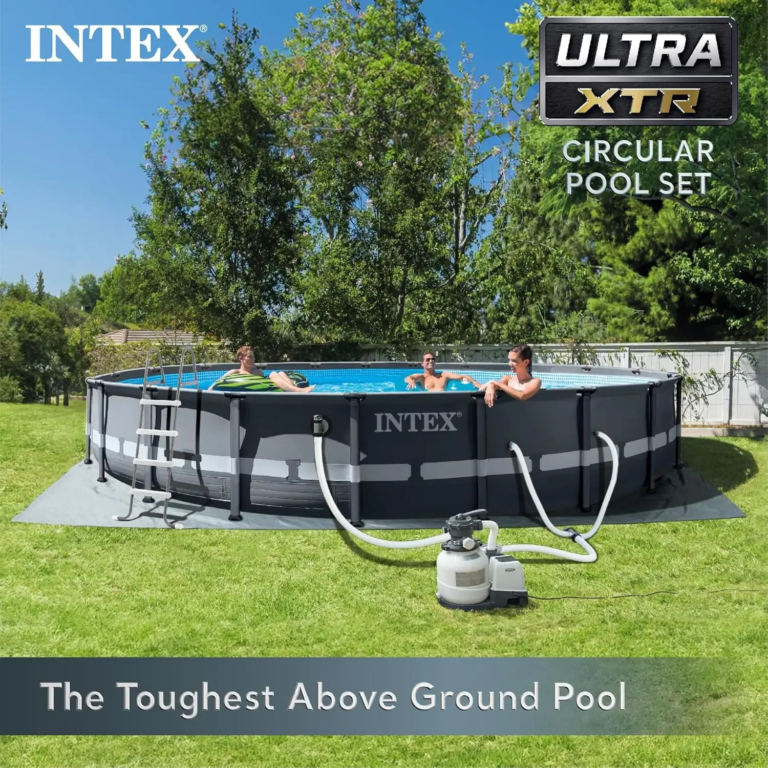 Intex 26333EH Ultra XTR Deluxe Above Ground Swimming Pool Set: 20ft x 48in – Includes 2100 GPH Cartridge Sand Filter Pump