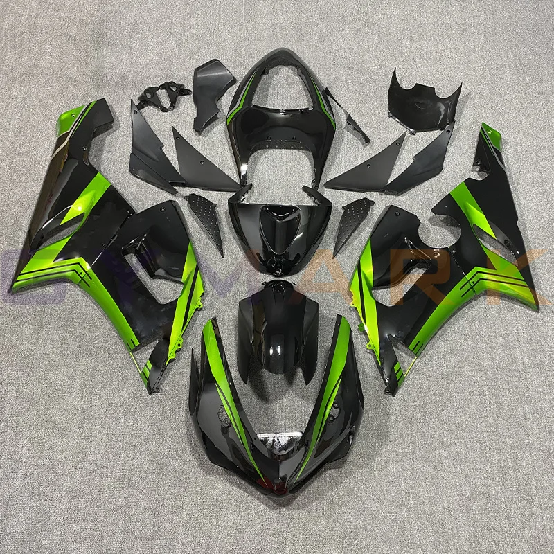 

Мотоцикл для K-awсумма N-inja 636 ZX6R ZX-6R 2005 2006 ABS инъекция полный комплект обтекателей корпуса автомобиля, черный и зеленый обтекатель