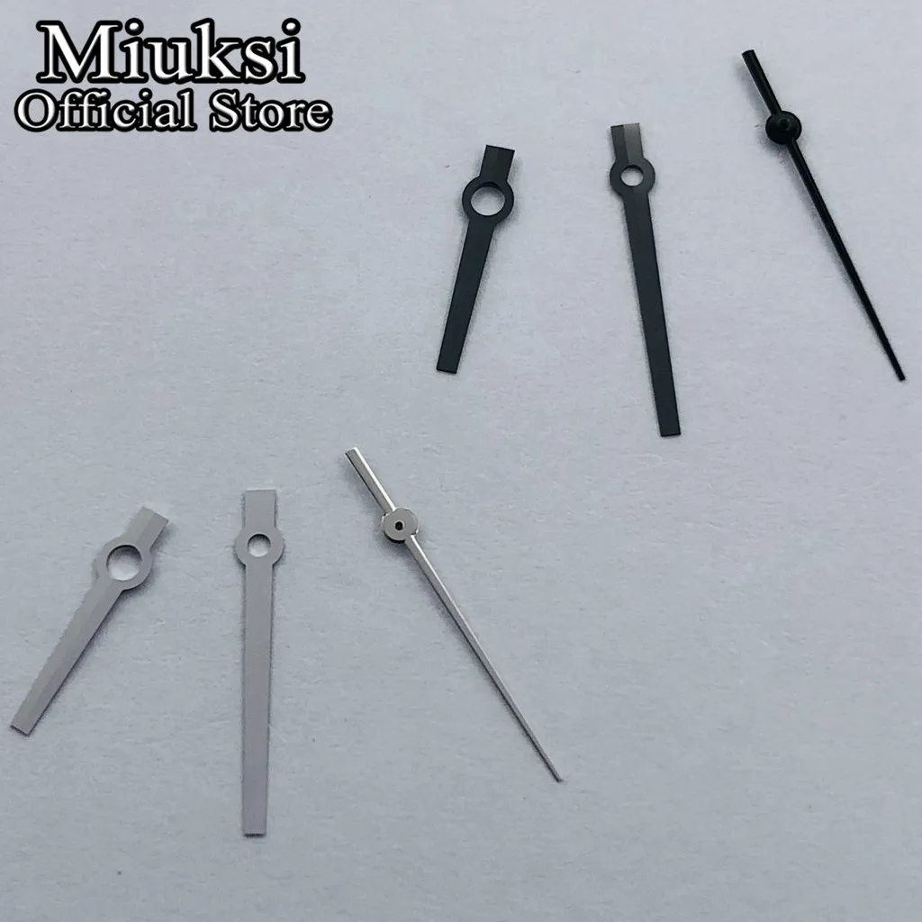 Miuksi silver black watch hands fit NH35 NH36 ETA2824 2836 Miyota8205 8215 Mingzhu DG2813 3804 PT5000 Seagulll ST2130 movement