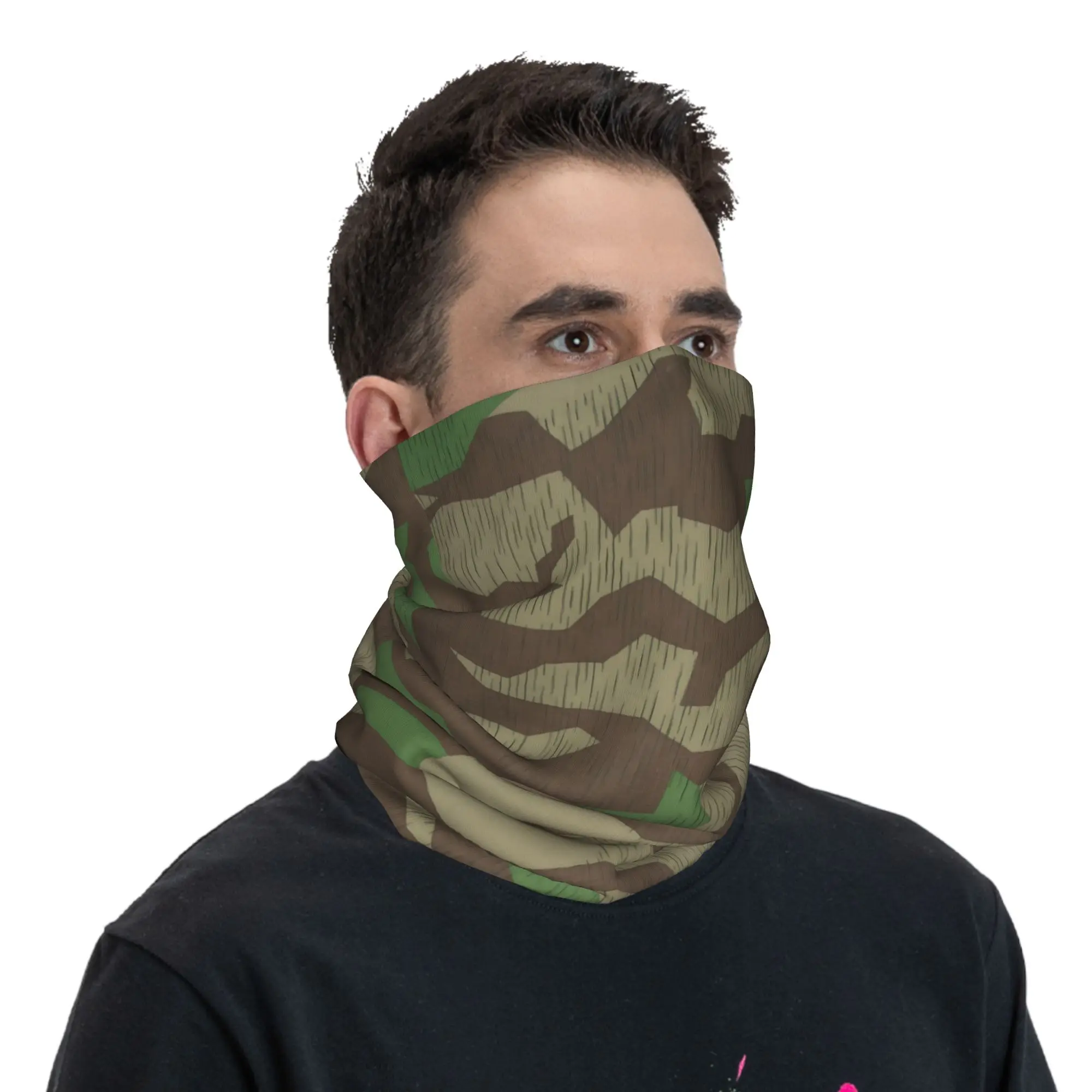 Custom Camouflage Bandana Winter Neck Warmer Men Windproof Wrap Face Scarf for Ski Flecktarn Camo Splittertarn Gaiter Headband image 5