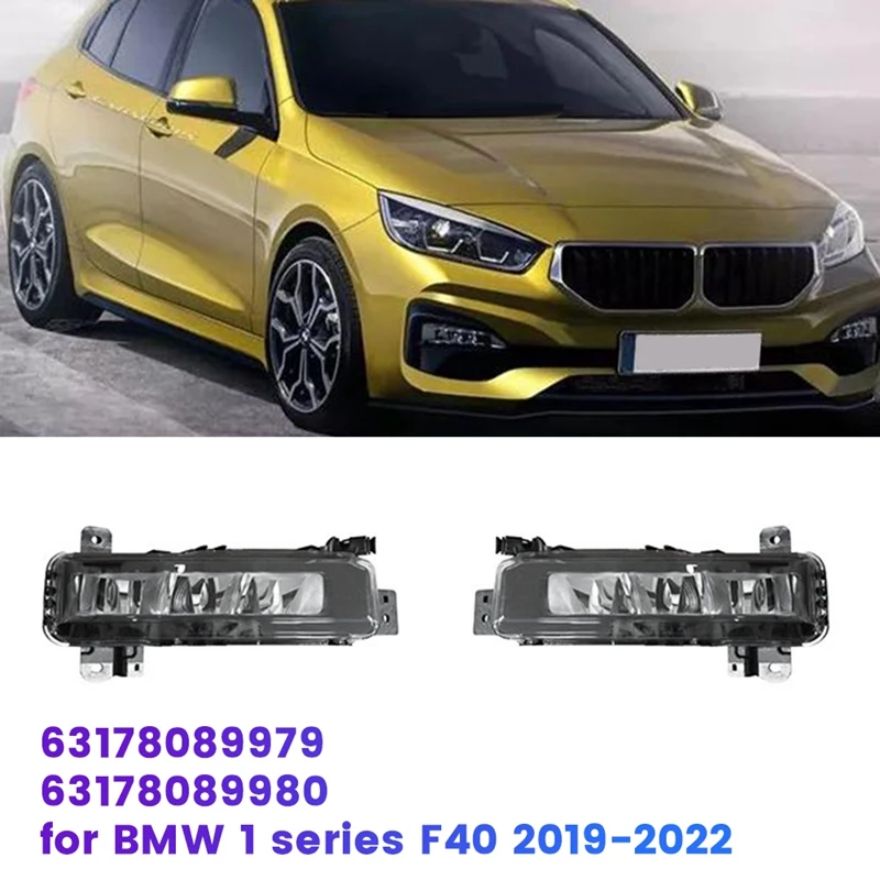 

1Pair Front Bumper LED Fog Light 63178089979 63178089980 for BMW 1 Series F40 2019-2022 118I DRL Daytime Running Lamp