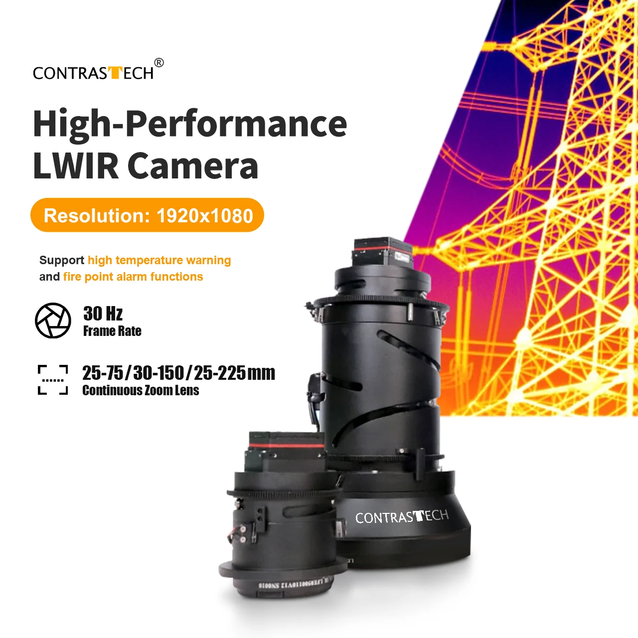 1920x1080 1280x1024 HD NETD 35MK Radiometric Ethernet High Temperature 30Hz Thermal Camera LWIR MIPI Digital Zoom 1-8x for