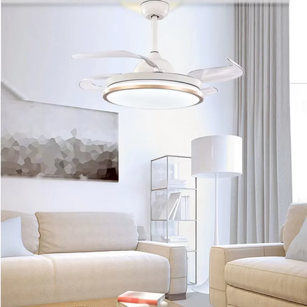 Invisible Ceiling Fan Lamp 42 Inch Green Nordic Invisible Restaurant Fan Chandelier Simple Home Bedroom Quiet Charged Fan