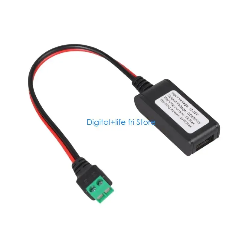 E06D Quick Charging 3 0 USB Adapter Cable Cord With 2Pin Connectors Works From DC12V To DC32V Power Supply