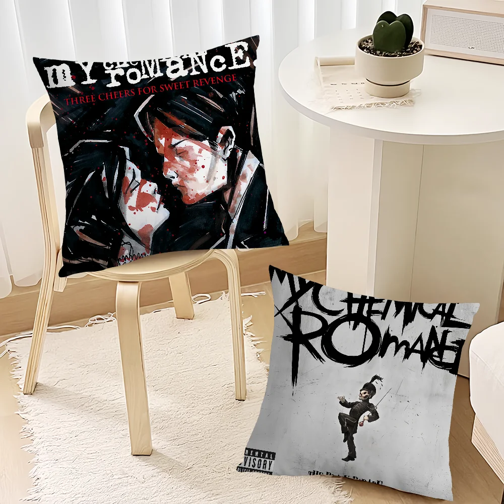 Band My Chemical Romance Pillow Case Sofa Decorative Home Double-sided Printing Short Plush Cushion Cover