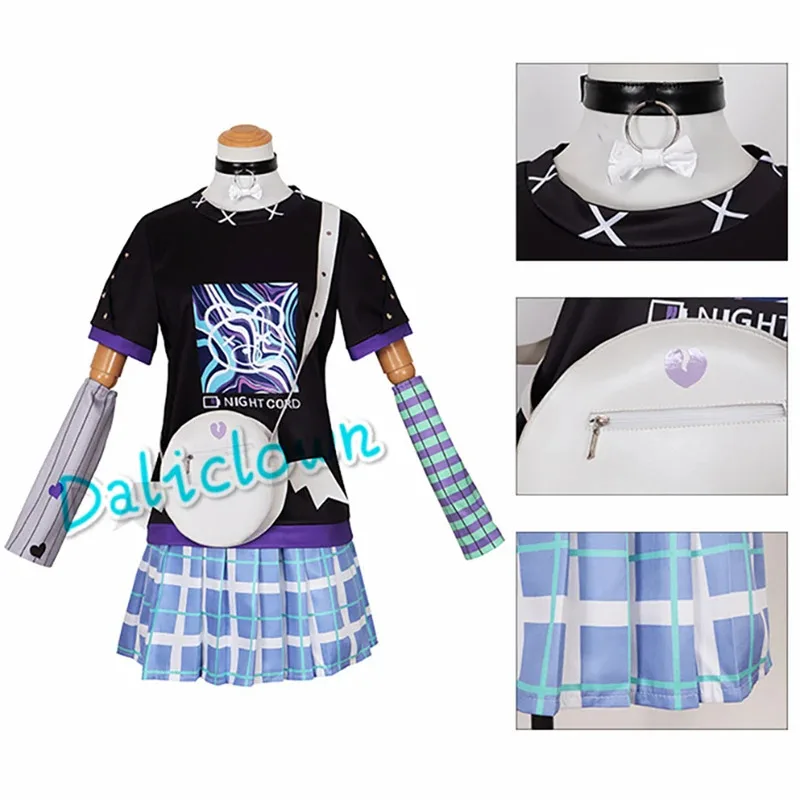 Az15Anime PJSK Project Sekai الملونة المرحلة الفذ 25ji Nightcord At 25 Akiyama Mizuki Mafuyu Asahina تأثيري فستان مُصمم حسب الطلب شعر مستعار