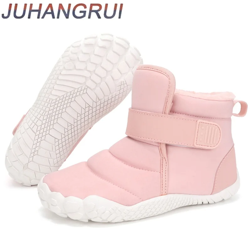 

Kids Snow Boots Outdoor Anti-slip Waterproof Soft Plush Winter Short Boots Boys Warm Plush Boots Girls Soft Fur Winter Warm Boot