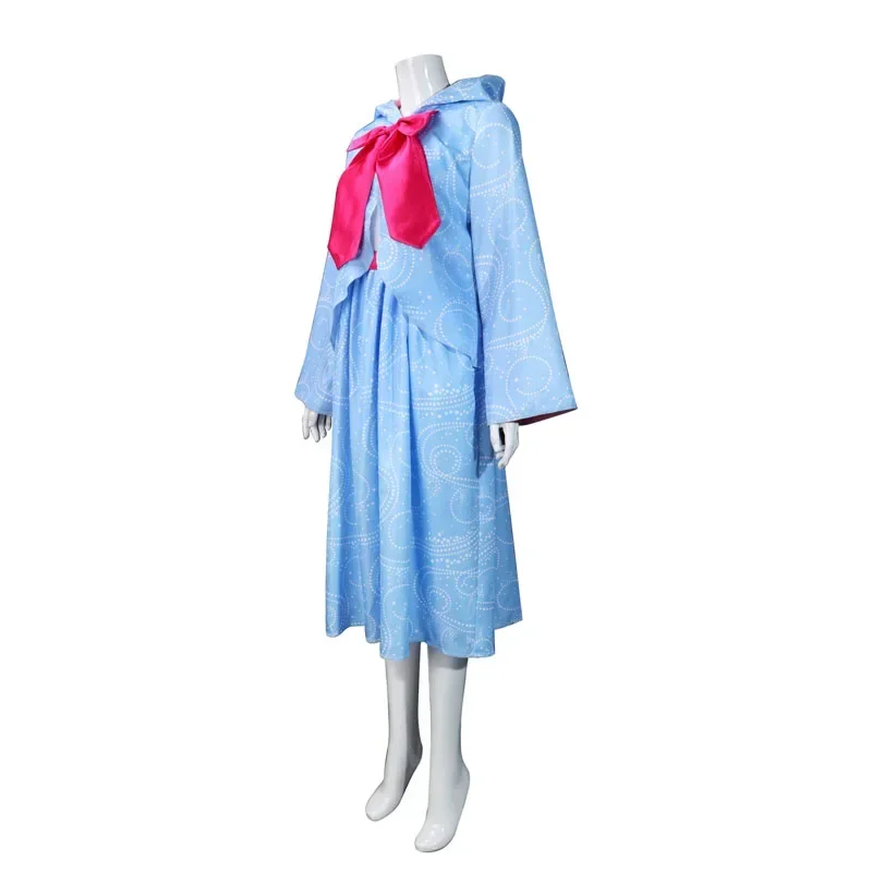 La Marraine Dégradée Cosplay Costume pour Bol, Robe Imprimée Bleu Clair, Tenues d'Halloween pour Femmes, Ensemble de ixde Barrage, Cendrillon, MN7