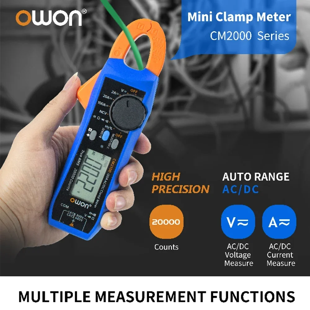 OWON CM2100 CM2100B Digital Multimeter High Precision AC/DC Current Clamp Recorder,True RMS VFC Diode Portable Multimeter