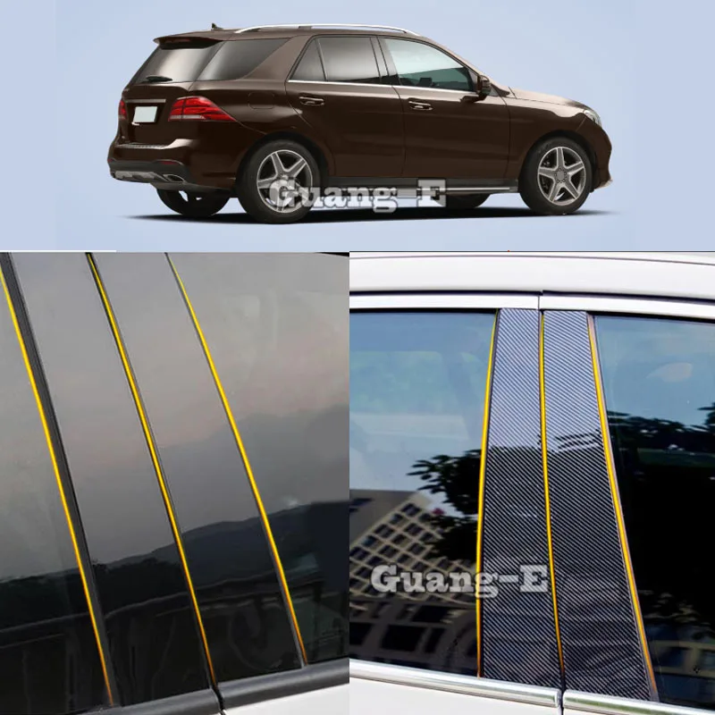 

Car PC Material Pillar Post Cover Door Trim Window Molding Sticker Plate Accessories For Mercedes Benz GLE 2015 2016 2017-2024