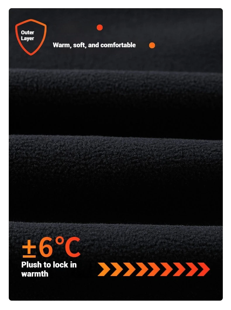 USB-Heizweste für Herren und Damen, elektrische Thermojacke, Polarfleece, Stehkragen, winddicht, reflektierender Reißverschluss, Outdoor-Sport – Detail 16