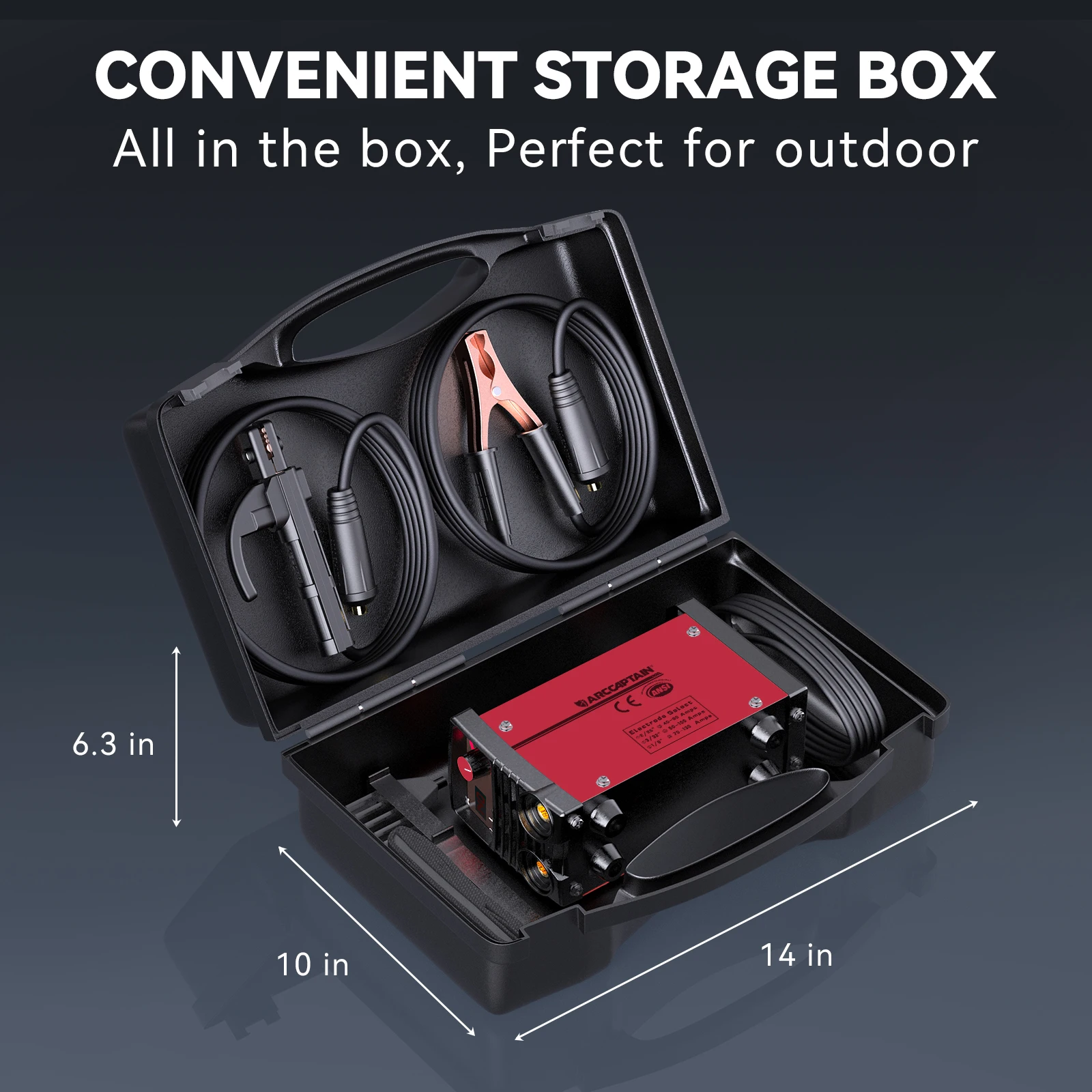 ARCCAPTAIN Mini Welding Machine 140A IGBT 220V MMA Electrode Welder Inverter Non-Stick LCD Display with 14 Inch Storage Box