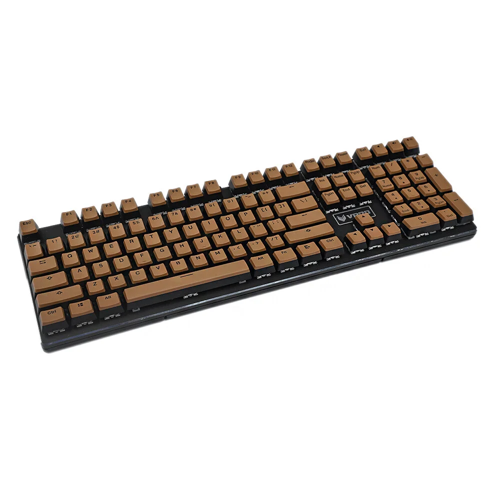 Perfil OEM para teclado mecánico MX, tapa de tecla de pudín blanco y amarillo, color café, 104, 108, PBT, Doubleshot, transparente, Stoc, no brillante