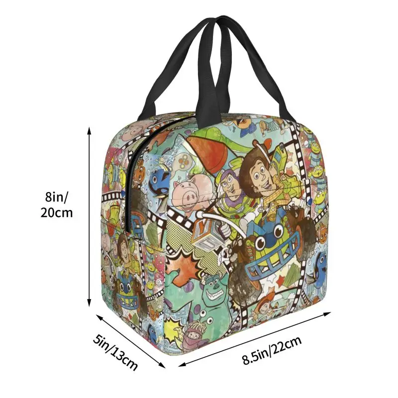 Custom Toy Story Collage Lunch Box Waterproof Thermal Cooler Food Insulated Lunch Bag Kids School Portable Picnic Tote Bags