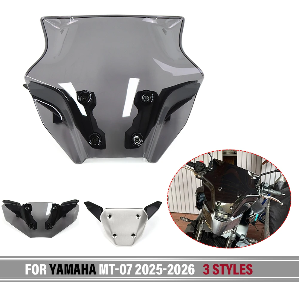 For Yamaha For MT-07 MT07 MT-07 2025 2026 Motorcycle Accessories Fairing Windshield Windproof Screen Wind Deflector KIT 3 Styles