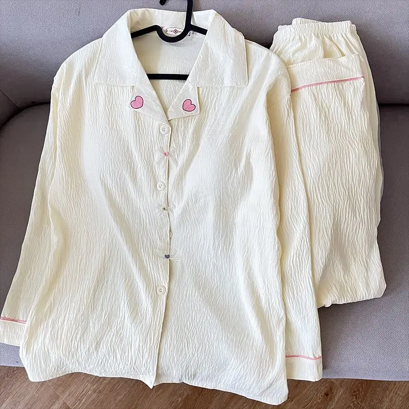 

Harajuku Style Sweet Cute Plus Size Pajamas Kawaii Love Print Fashion Women's Pajamas 2025 New Spring Casual Sleepwear Woman