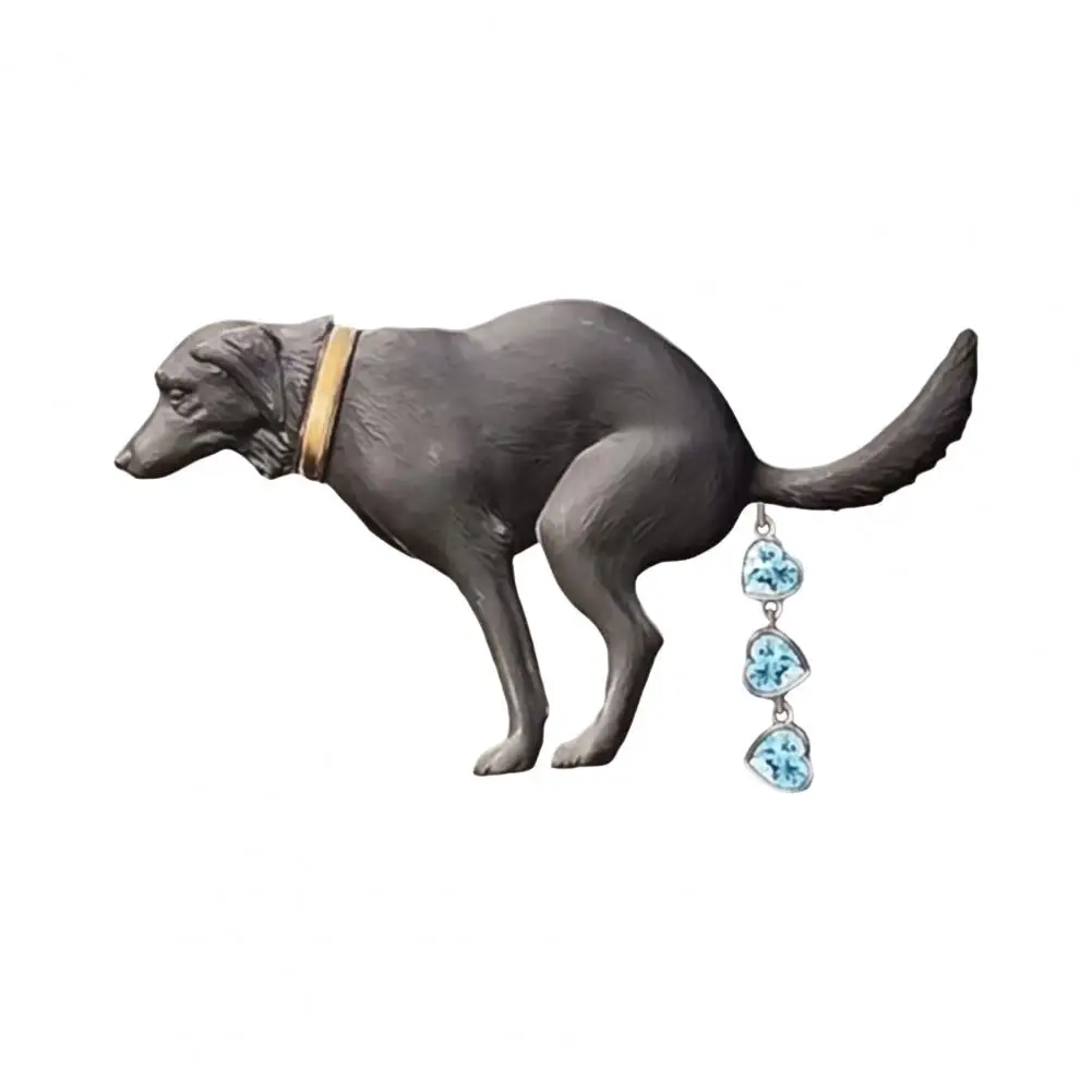 الكلب بروش حجر الراين القلب الكلب التبرز بروش المضادة للانزلاق معطف طوق حقيبة الديكور مجوهرات للملابس اليومية الملابس حلية #6