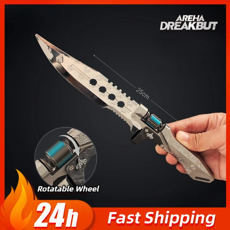 9,84 Zoll Arena Breakout Gewinner Taschenmesser Spielperipheriegeräte Outdoor-Trainingsmesser Modelle Metall Sammlerstück Ornamente Jungenspielzeug