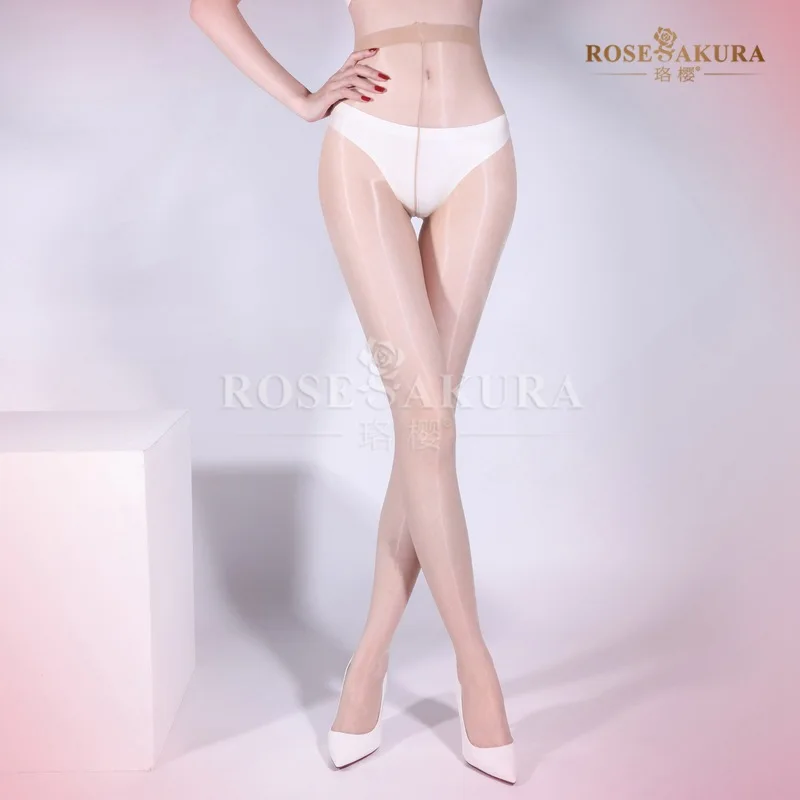 جوارب Cherry Blossom8255Aurora لامعة من الخط الأول جوارب مثيرة عالية الكثافة حريرية لامعة مفتوحة النهاية جوارب طويلة رفيعة للغاية