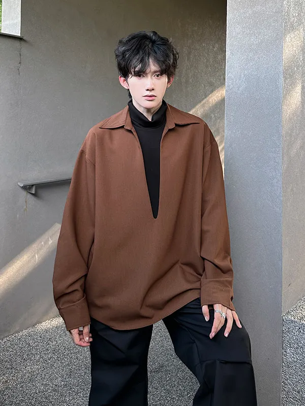 

Мужская футболка с длинным рукавом TANGZ Studio, с глубоким V-образным вырезом, в стиле Color Block, модная, городская, удобная, дышащая, из полиэстера.