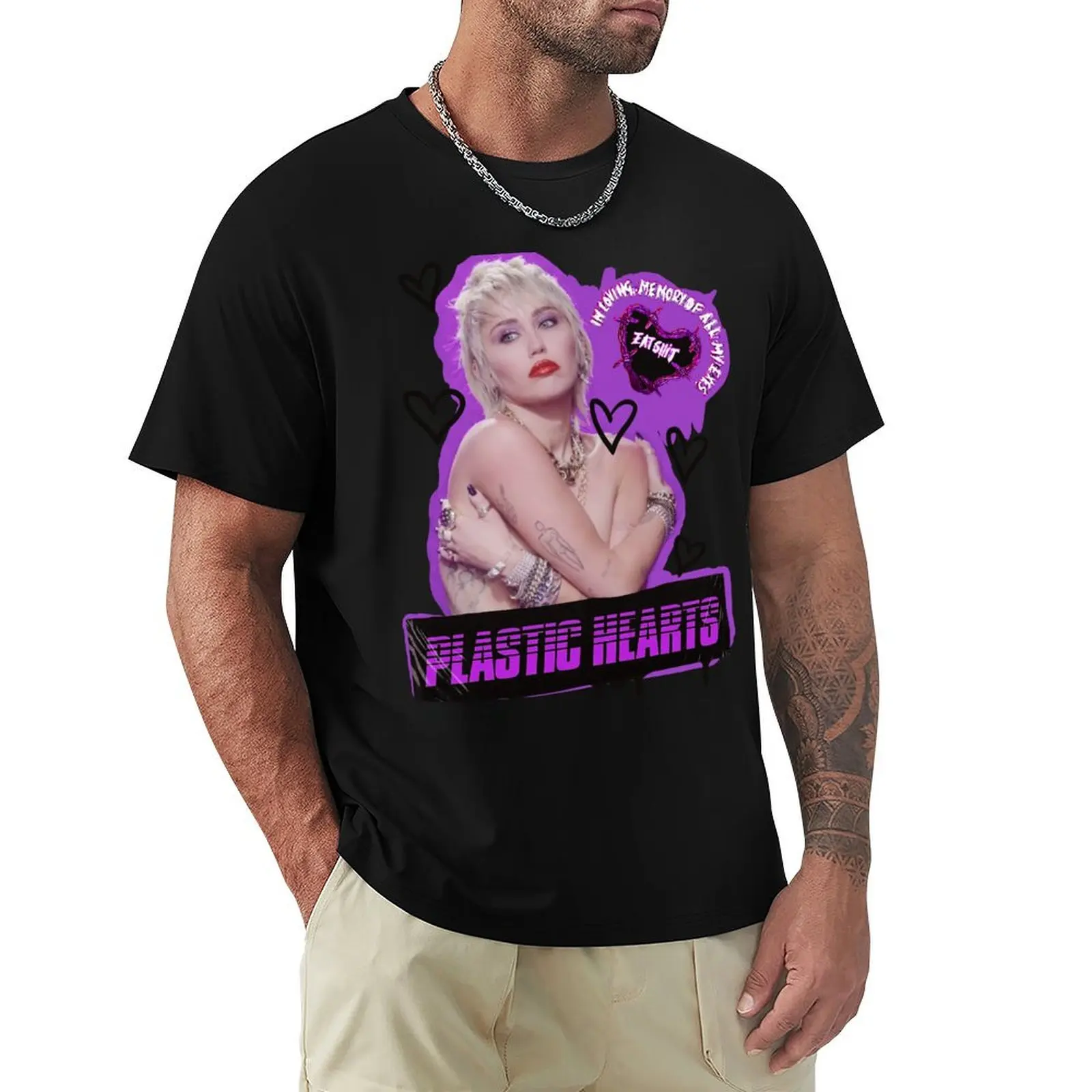 Plastic Hearts Miley Pink Midnight Sky T-Shirt Work Outdoor T-Shirt for Men
