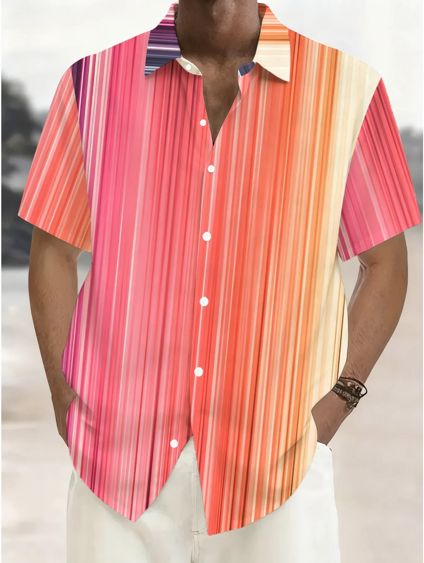 Men's High Street Streetwear Hawaiian Shirt Summer Man Short Sleeve Graphic Print Casual Fashion Vacation Beach Tops
