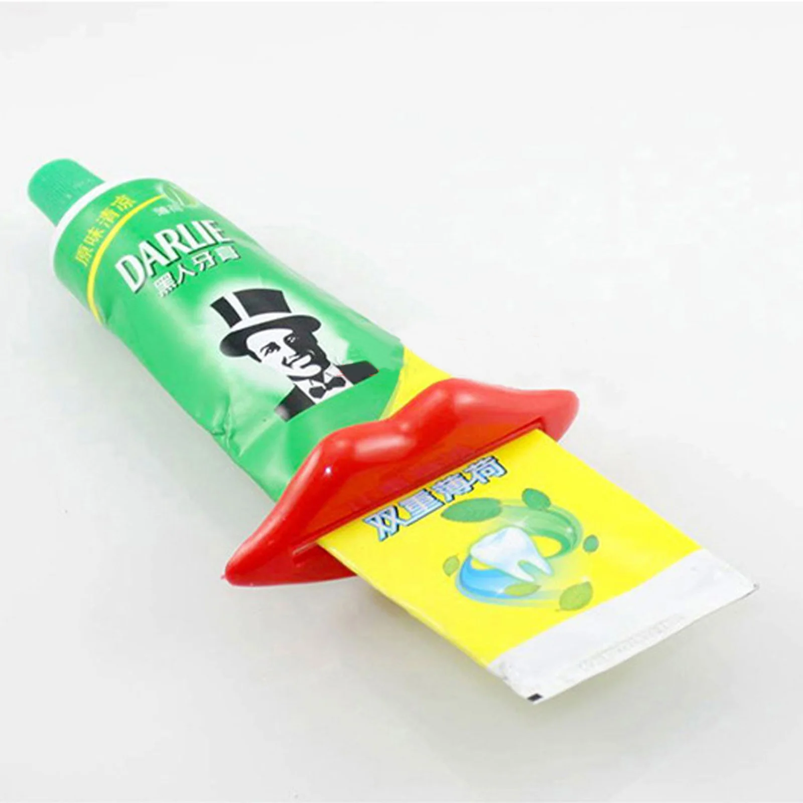 New Fun Lips Plastic Tooth Paste Dispenser Holder Rolling Tube Squeezer Toothpaste Bathroom Accessory Supplies Random Color