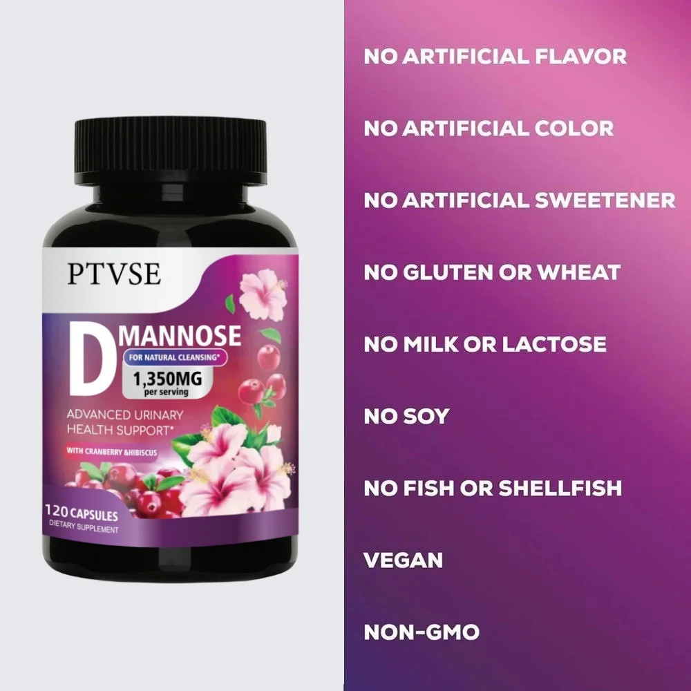 D-Mannose - Urinary Tract UT Cleanse & Bladder Health - Made with Cranberry, Hibiscus & Dandelion Root