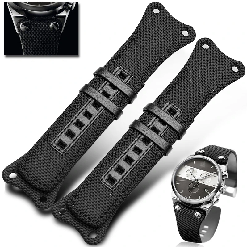 For CK Waterproof Leather with Tool Watch Strap Substitute CK Breathable Canvas Nylon K4b374b6 K4b371b3 30mm Dedicated Watchband