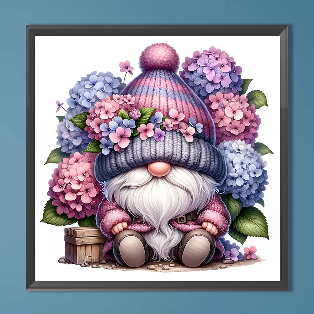 5D DIY 풀 라운드 드릴 다이아몬드 페인팅 라벤더 그놈 키트 홈 장식30x30cm